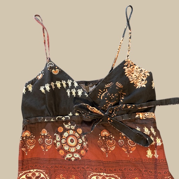 Vintage Y2K Tapestry Halter Cami Tie Top - Picture 2 of 3